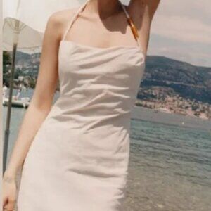 ZARA beaded mini dress in cream - Size L